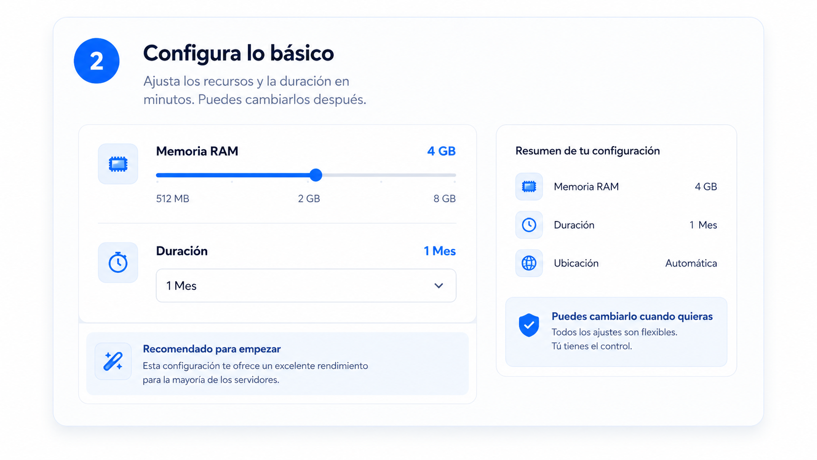 Configura lo básico del servicio